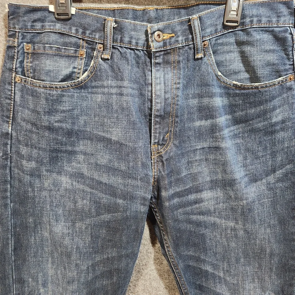 Levi's 505 Jeans 36×32 Mens Blue Denim Red Tab Straight Fit Cotton Blend - Picture 2 of 10
